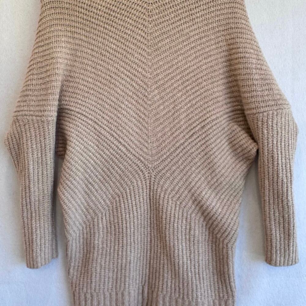 Aerie Taupe Beige Chunky Knit Open Front Cardigan Sweater Longline Oversized XS - Picture 4 of 6